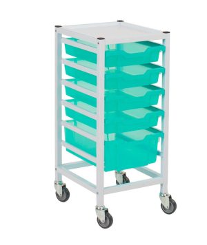 Compact Single Medical Trolley - Green