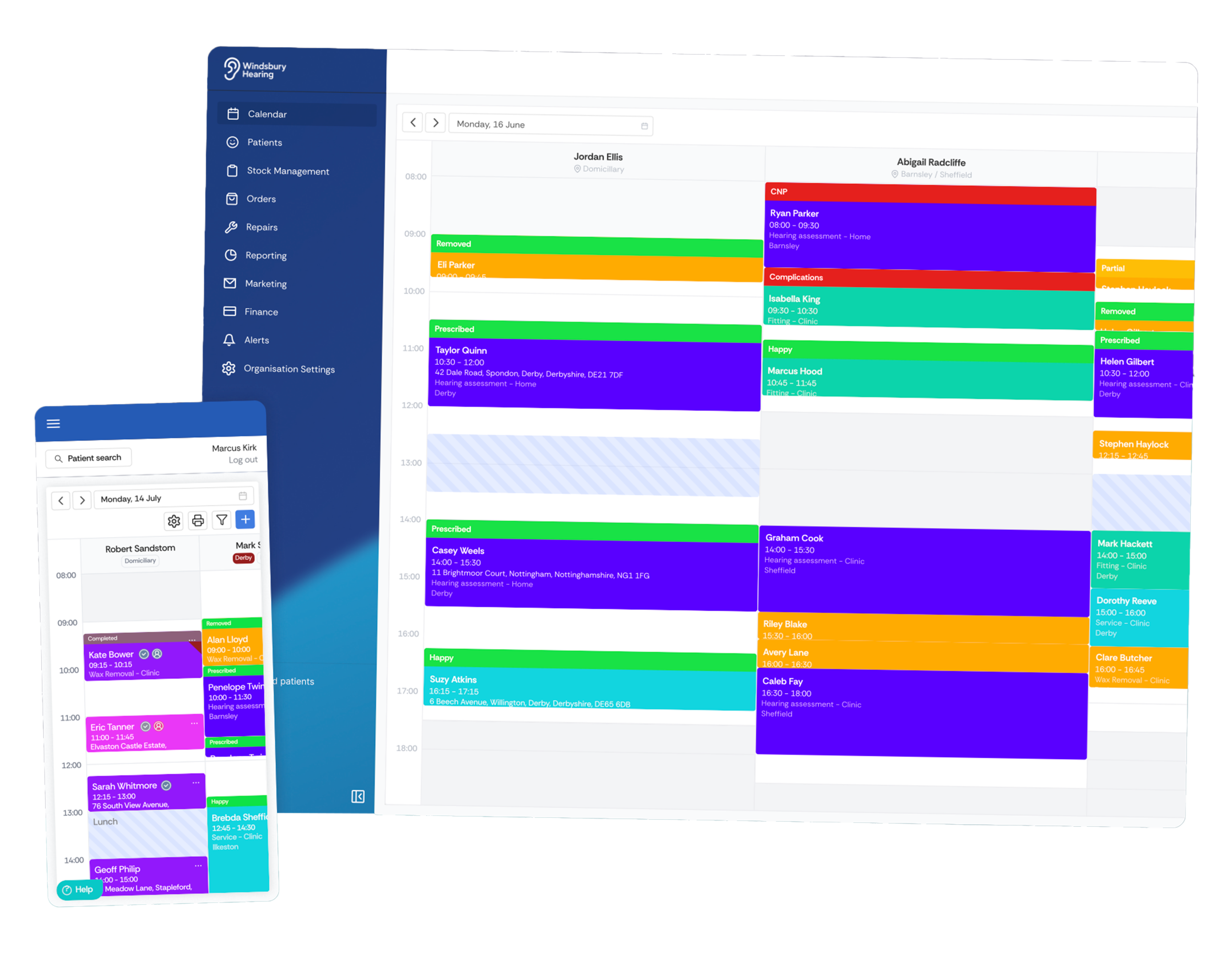 HearLink Interface - Scheduling System